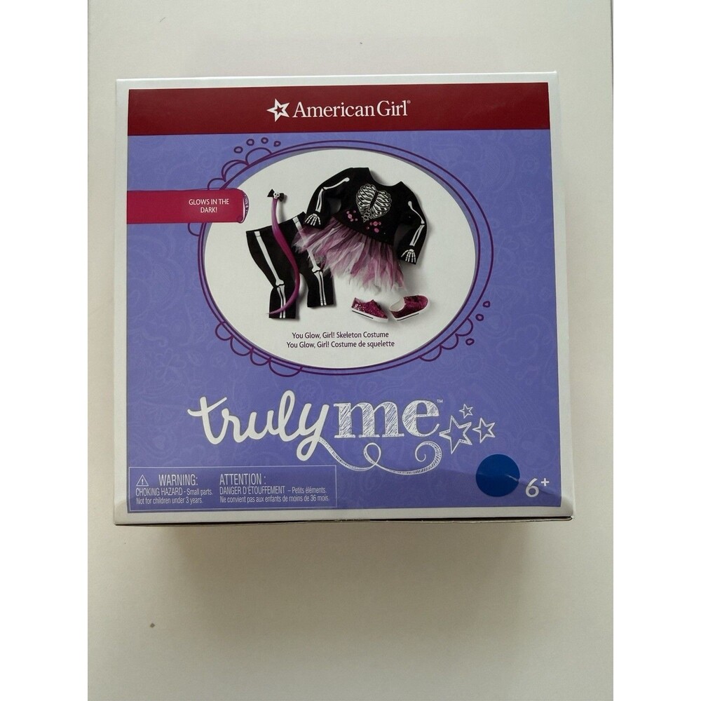 American Girl Doll Glow Girl  Skeleton Costume New Sealed